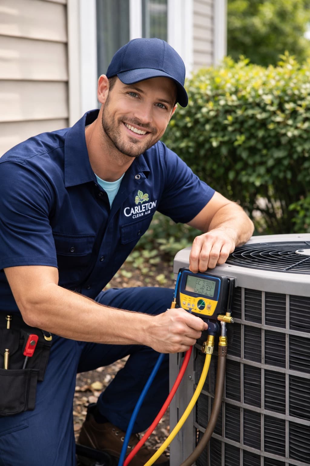 NorthKI technician servicing an air conditioner